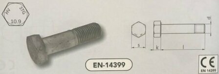 m 16x 75 HV voorspanbouten STG TZN OM (14399-4/10.9 VPE:50)