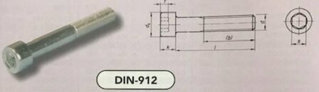 m  8x 16 BZK schroef cil. kop staal verzinkt (912/10.9 VPE:200)